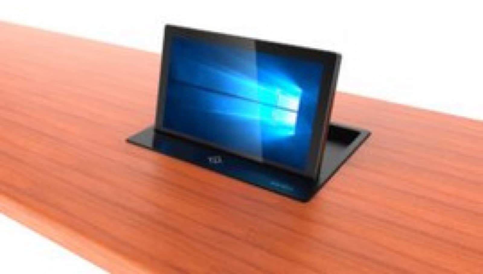 SEADA retractable touch monitor on a boardroom desk