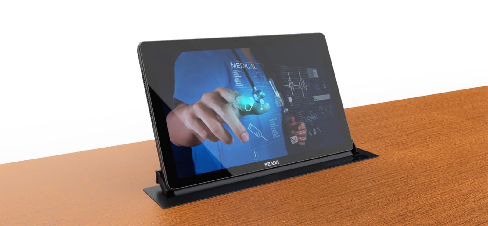 Seada SC13 retractable touch monitor on a boardroom desk